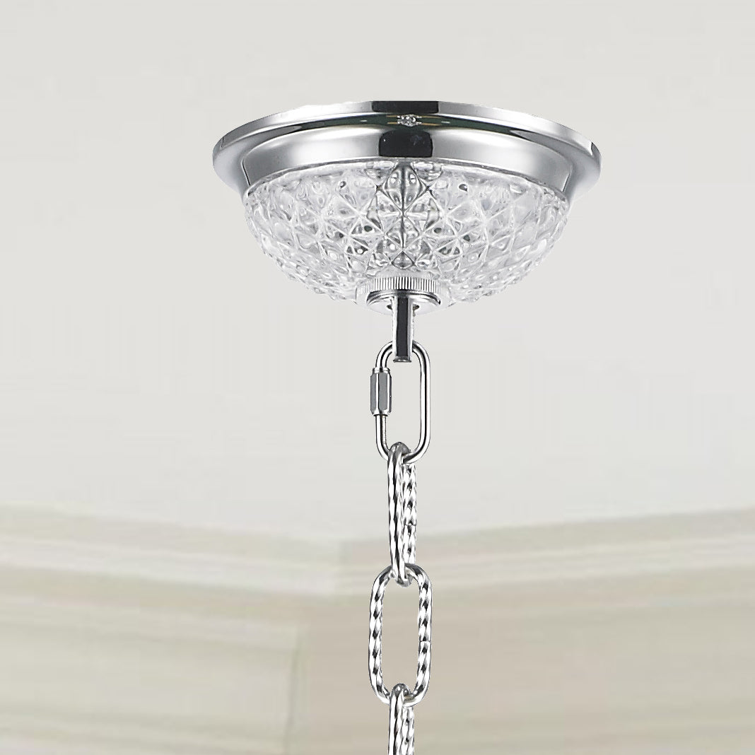 Clarion 4-Light Chrome Finish and Clear Crystal Chandelier