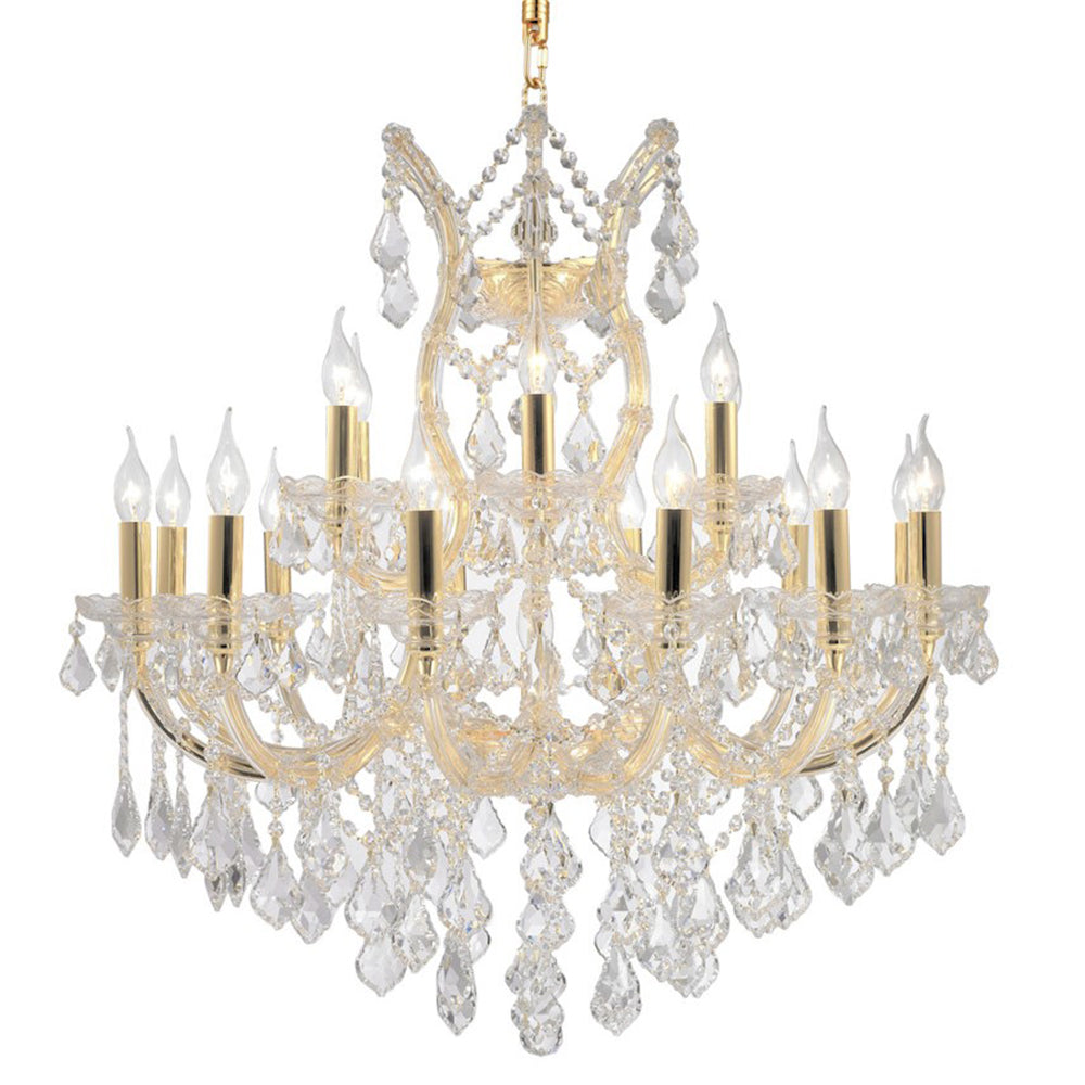 Maria Theresa 19-Light Crystal Chandelier 30 in. Dia x 28 in. H Two 2 Tier Large
