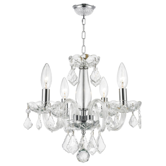 Clarion 4-Light Chrome Finish and Clear Crystal Chandelier